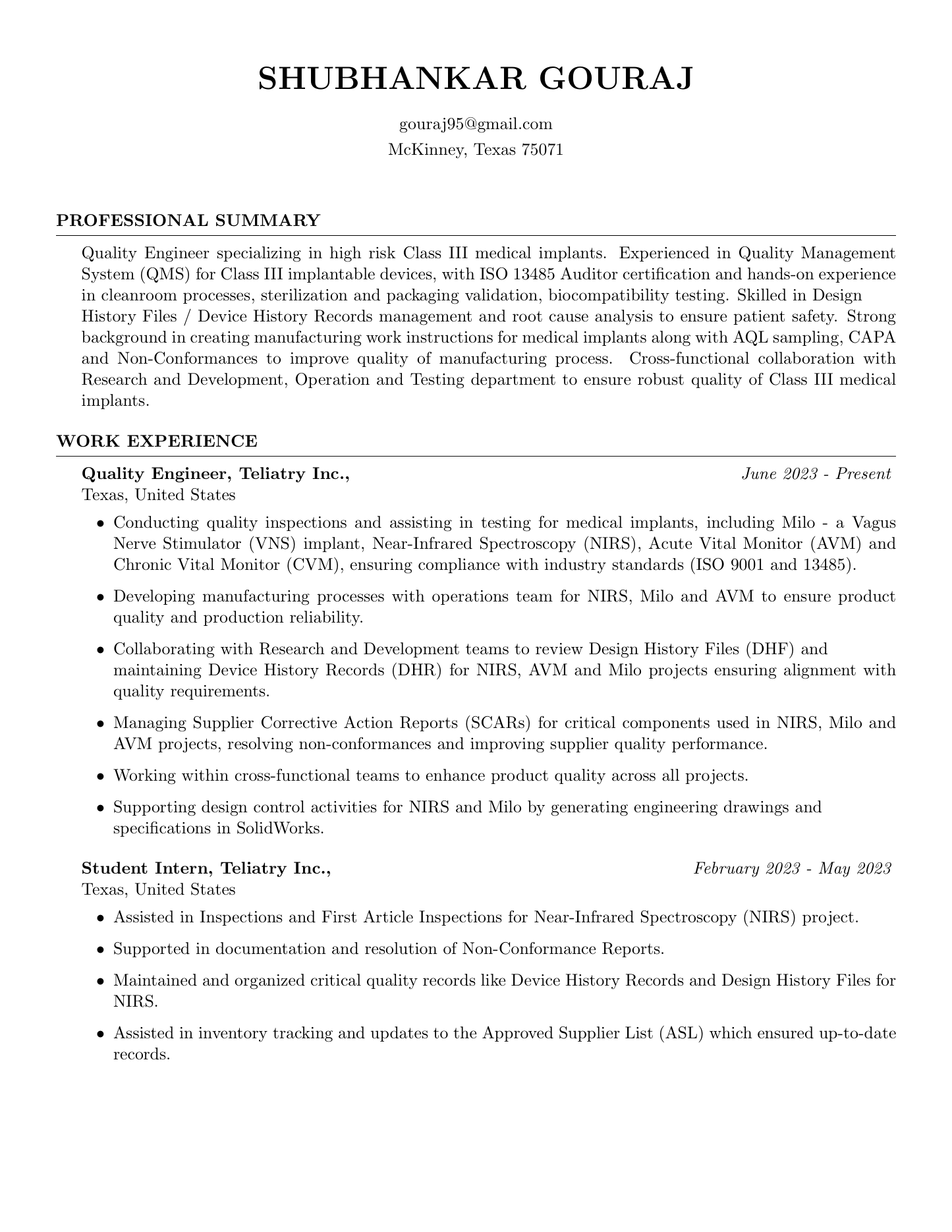 Resume page 1: professional summary and work experience